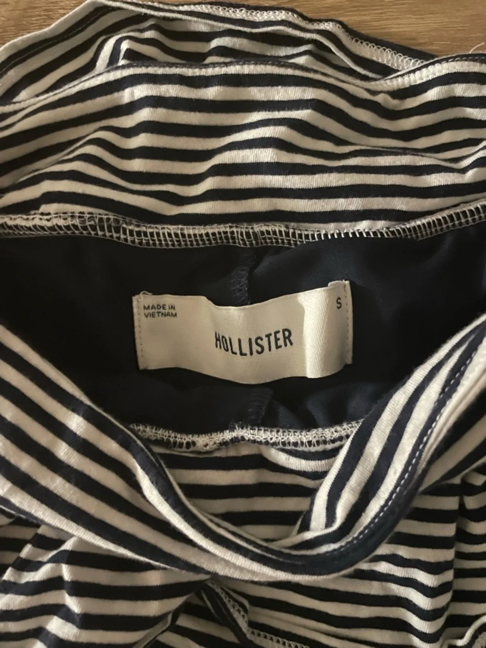 Hollister Black and White Striped Ruffle mini Skort